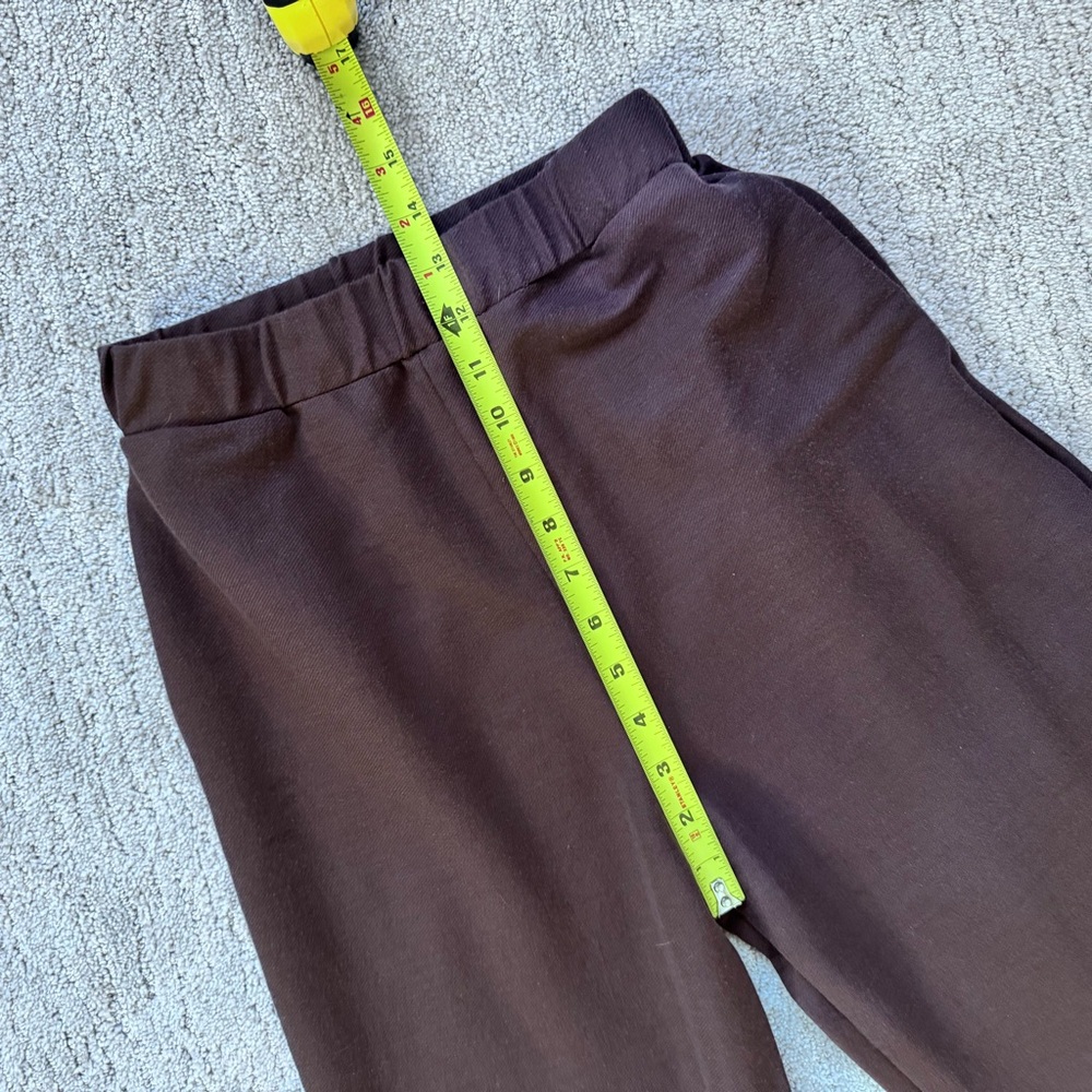 Zara Brown Wide Leg Pants Elastic Waist Pockets Pull On Size Small - Picture 9 of 11